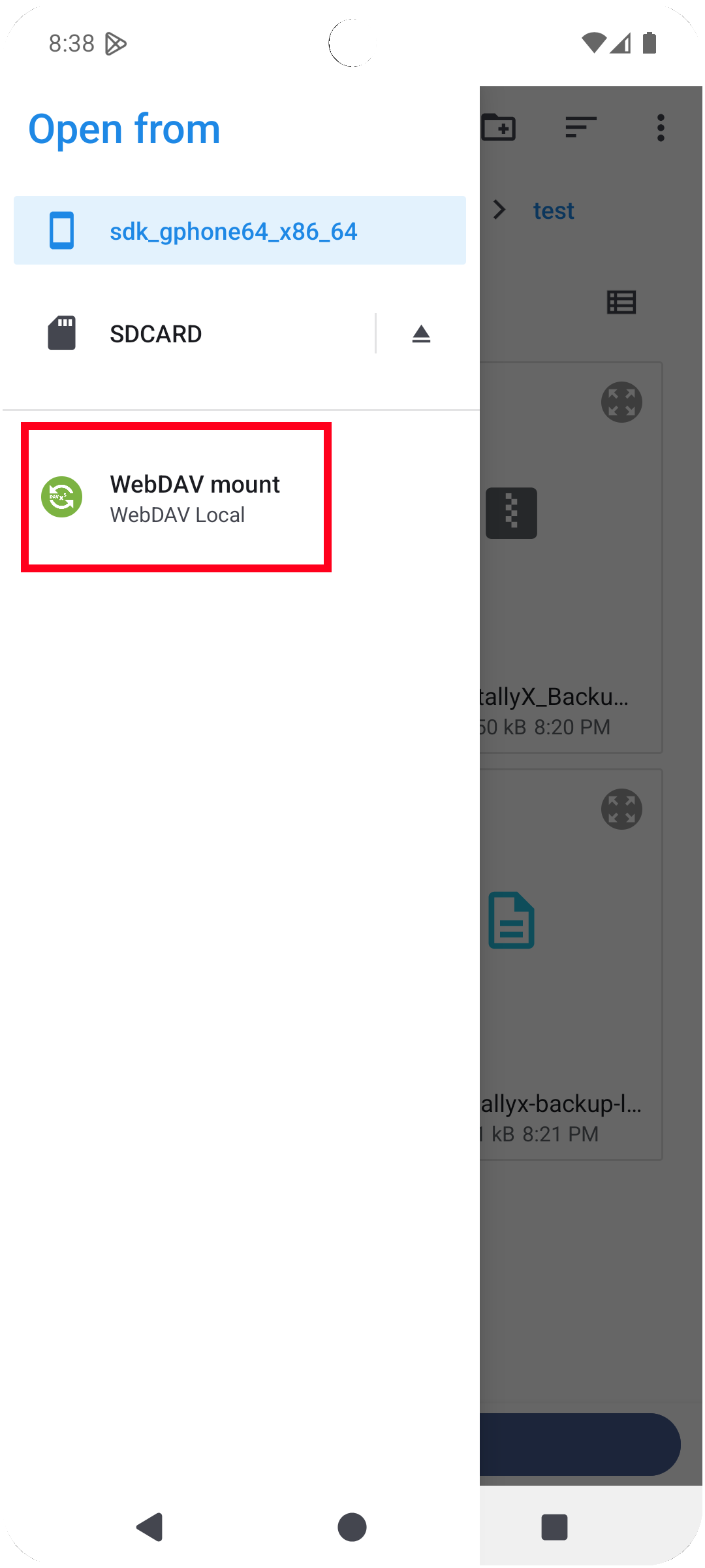WebDAV in File Chooser